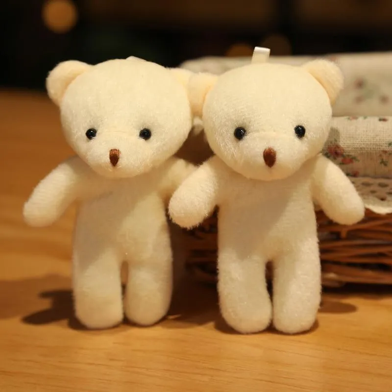 11-15cm Cashmere Teddy Bear Doll Bouquet Pendant Soft Animals Plush Toy Stuffed Girls Kids Friends Nice Birthday Wedding Gifts