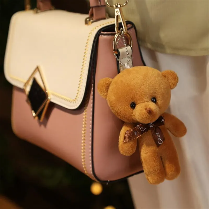 11-15cm Cashmere Teddy Bear Doll Bouquet Pendant Soft Animals Plush Toy Stuffed Girls Kids Friends Nice Birthday Wedding Gifts