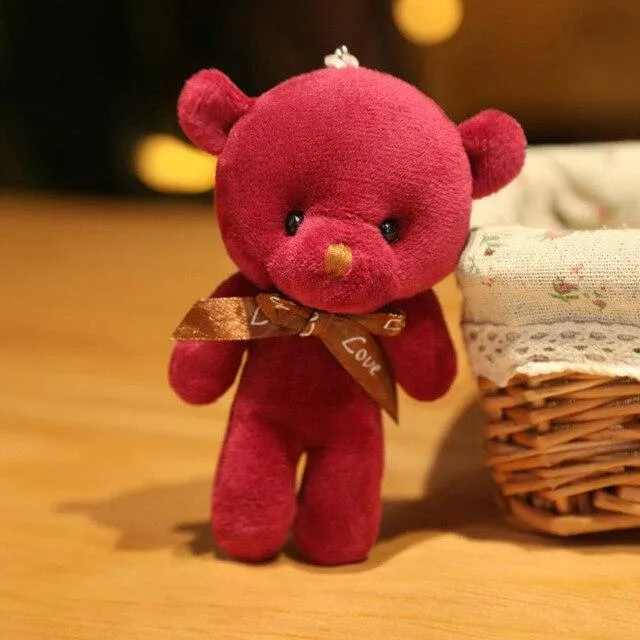 11-15cm Cashmere Teddy Bear Doll Bouquet Pendant Soft Animals Plush Toy Stuffed Girls Kids Friends Nice Birthday Wedding Gifts