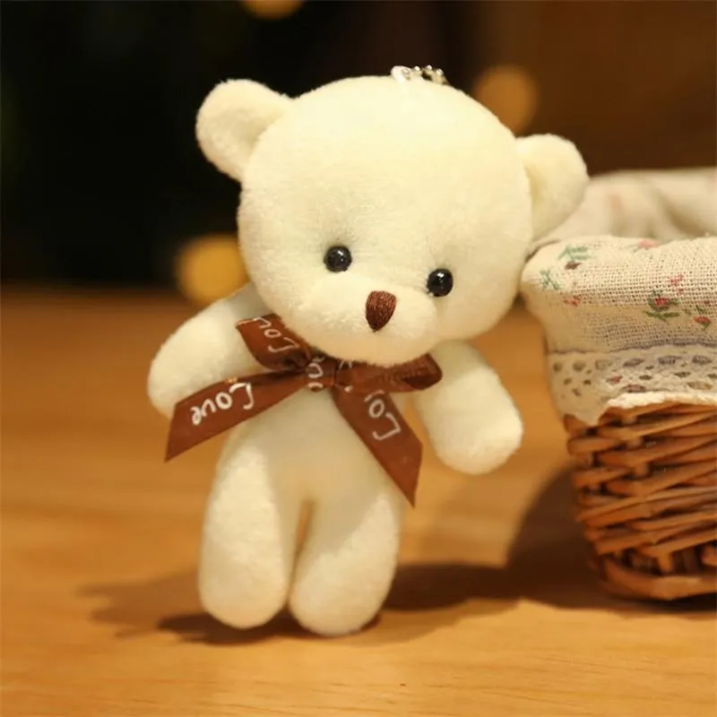 11-15cm Cashmere Teddy Bear Doll Bouquet Pendant Soft Animals Plush Toy Stuffed Girls Kids Friends Nice Birthday Wedding Gifts