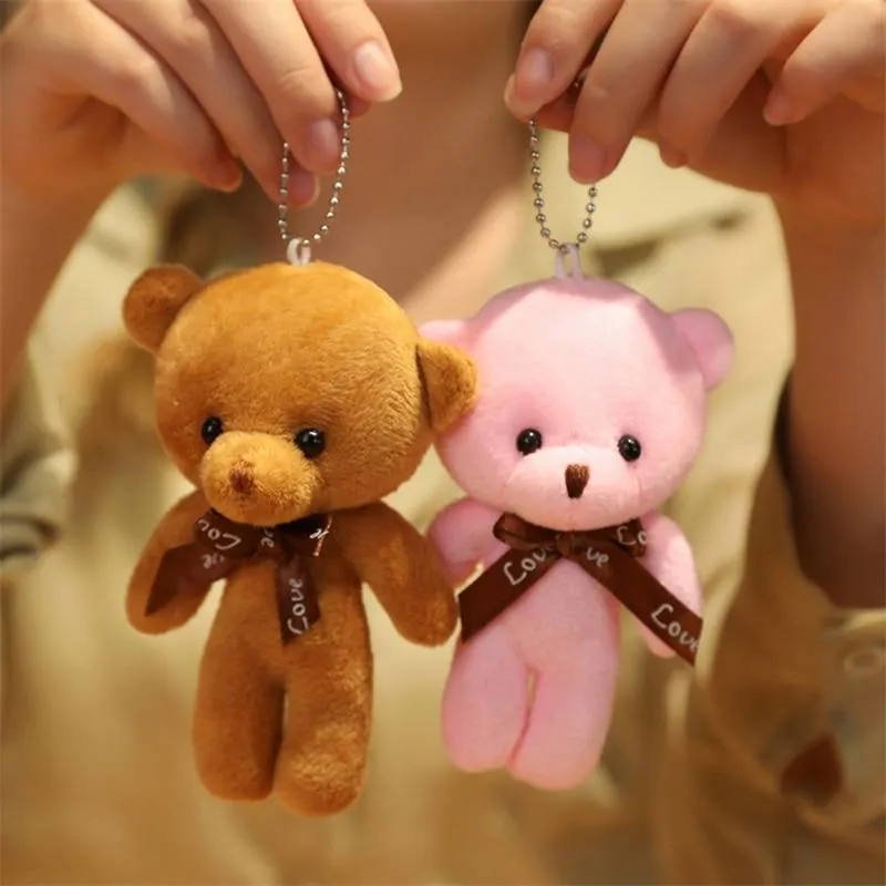 11-15cm Cashmere Teddy Bear Doll Bouquet Pendant Soft Animals Plush Toy Stuffed Girls Kids Friends Nice Birthday Wedding Gifts