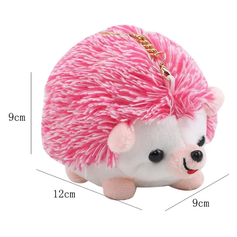 12CM Plush Hedgehog Toys Key Chain Ring Pendant Plush Toy Animal Stuffed Anime Car Fur Gifts for Women Girl Toys Doll