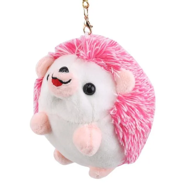 12CM Plush Hedgehog Toys Key Chain Ring Pendant Plush Toy Animal Stuffed Anime Car Fur Gifts for Women Girl Toys Doll