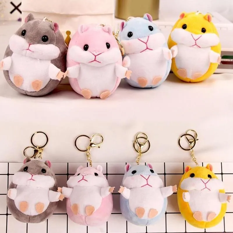 12CM Plush Hedgehog Toys Key Chain Ring Pendant Plush Toy Animal Stuffed Anime Car Fur Gifts for Women Girl Toys Doll