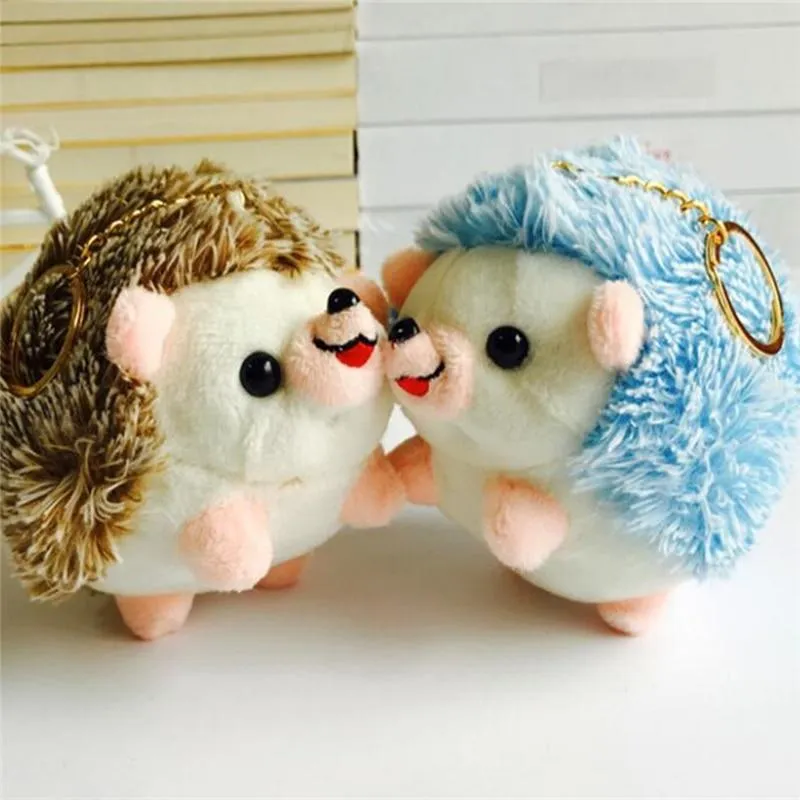 12CM Plush Hedgehog Toys Key Chain Ring Pendant Plush Toy Animal Stuffed Anime Car Fur Gifts for Women Girl Toys Doll