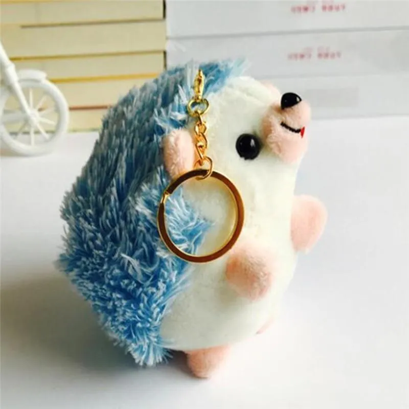 12CM Plush Hedgehog Toys Key Chain Ring Pendant Plush Toy Animal Stuffed Anime Car Fur Gifts for Women Girl Toys Doll