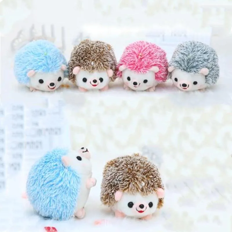 12CM Plush Hedgehog Toys Key Chain Ring Pendant Plush Toy Animal Stuffed Anime Car Fur Gifts for Women Girl Toys Doll