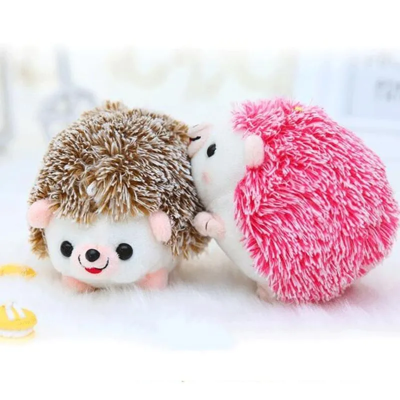 12CM Plush Hedgehog Toys Key Chain Ring Pendant Plush Toy Animal Stuffed Anime Car Fur Gifts for Women Girl Toys Doll