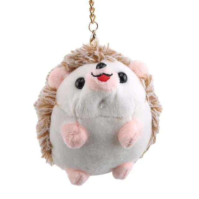 12CM Plush Hedgehog Toys Key Chain Ring Pendant Plush Toy Animal Stuffed Anime Car Fur Gifts for Women Girl Toys Doll