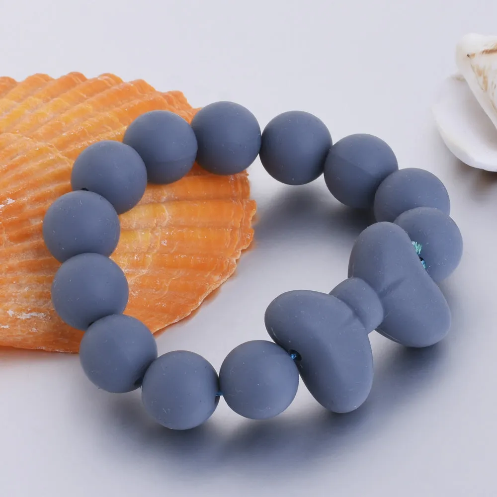 12mm Round Bulk Silicone Teething Beads Bulk Silicone Beads Wholesale DIY Silicone Bead Supplies dark blue 20pcs