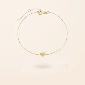 14K Gold Mini Heart Bracelet