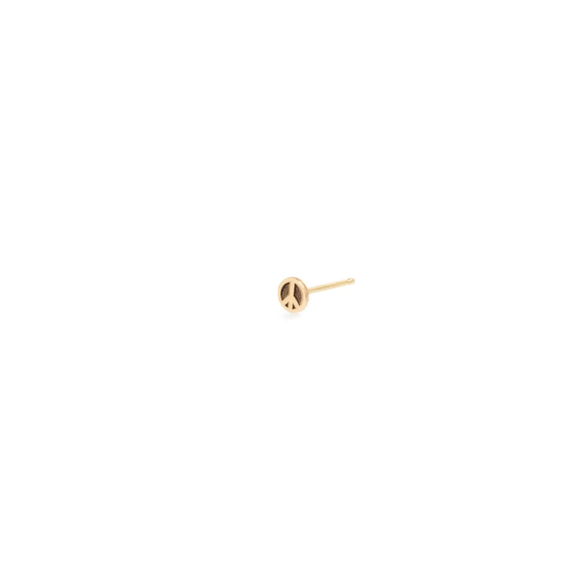 14k Itty Bitty Peace Sign Stud