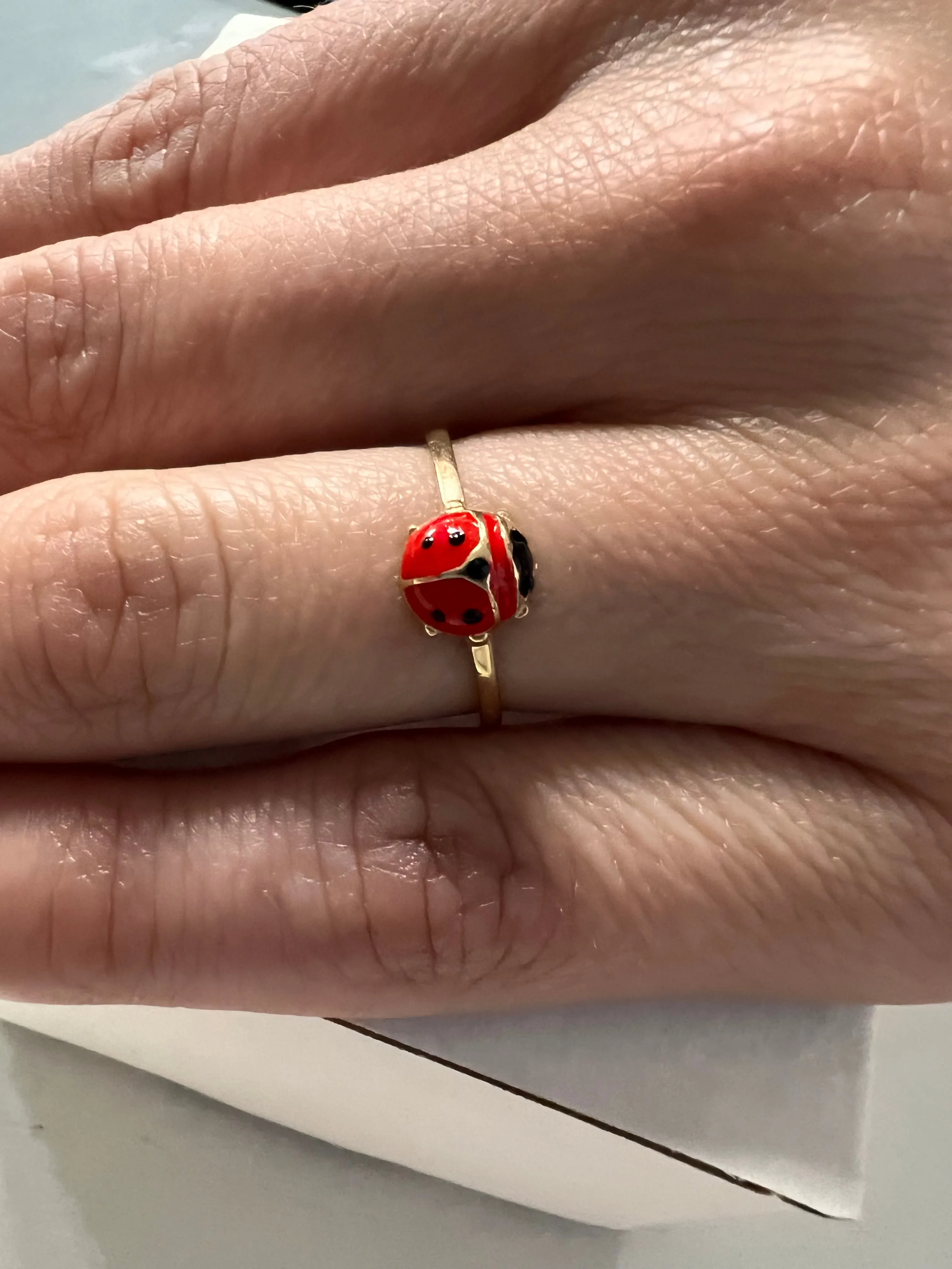 14K Yellow gold lady bug ring-227058