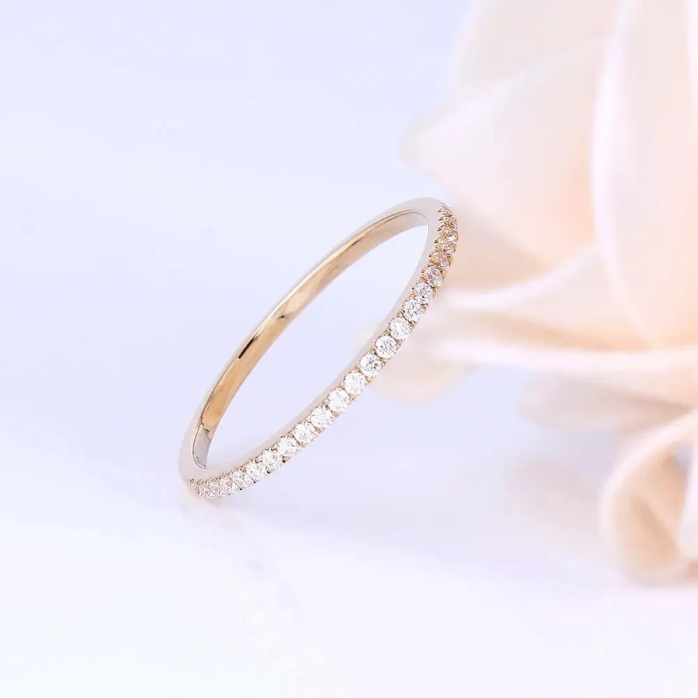 14k Yellow Gold Moissanite Half Eternity Ring 0.25ct Total