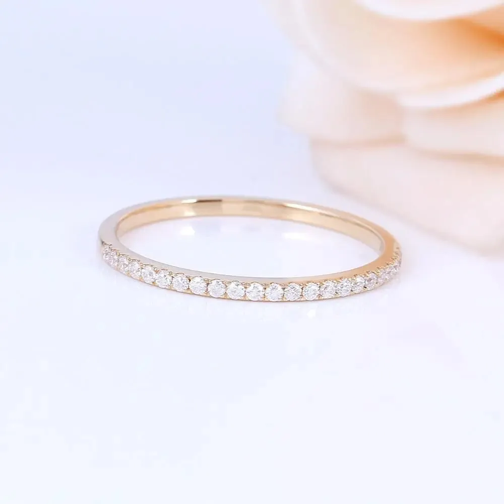 14k Yellow Gold Moissanite Half Eternity Ring 0.25ct Total