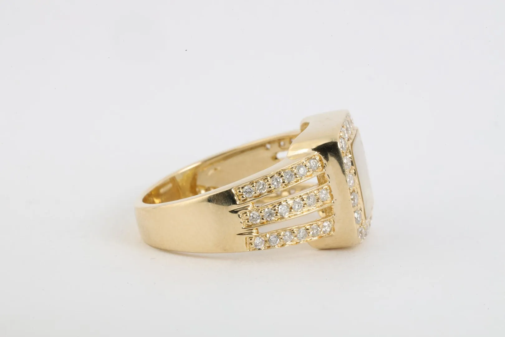 14k Yellow Gold Ring 0.50tcw Diamonds & Yellow Cubic Zirconia Size 7 (6.85g.)