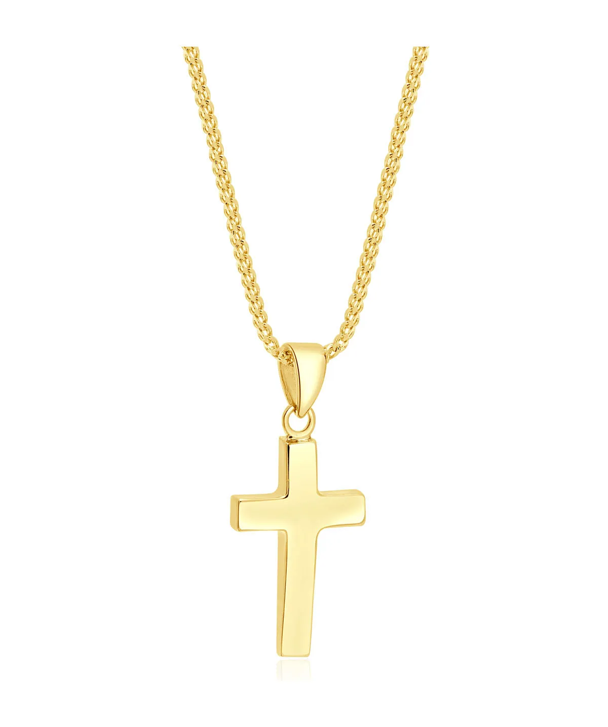 14K Yellow Gold Solid Cross Pendant