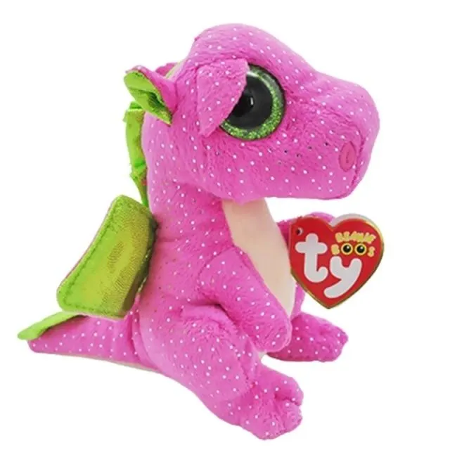 15CM Ty Beanie Boos Big Eyes Elephant Flamingo Seahorse Parrot Plush Stuffed Animal Super Soft Bedside Toys Doll Gift For Kids