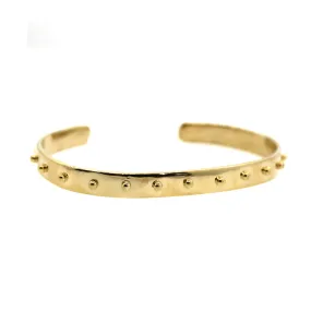 18 Karat Gold Studded Cuff Bracelet