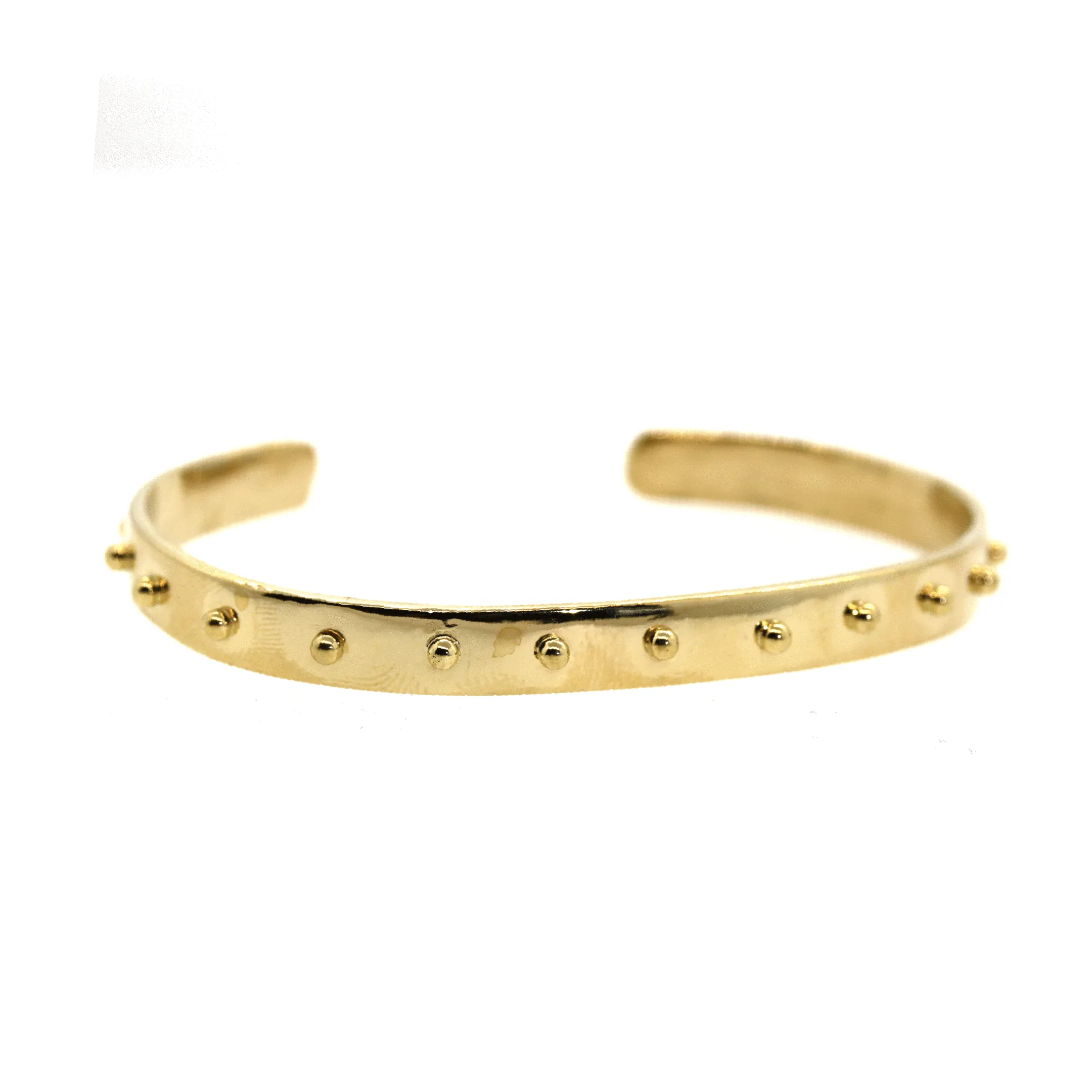 18 Karat Gold Studded Cuff Bracelet