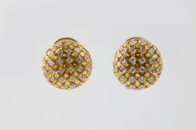 18k Yellow Gold 12.19tcw Yellow Sapphire 0.48tcw Diamond Stud Earrings (12.09g.)