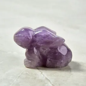 2 Amethyst Rabbit Natural Gemstone Carving