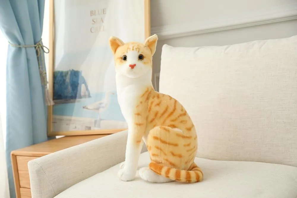 20-45CM Cat Plush Toys American Shorthai Siamese Ragdoll Stuffed Doll Lifelike Animal Toy For Children Home Decor Baby Gift