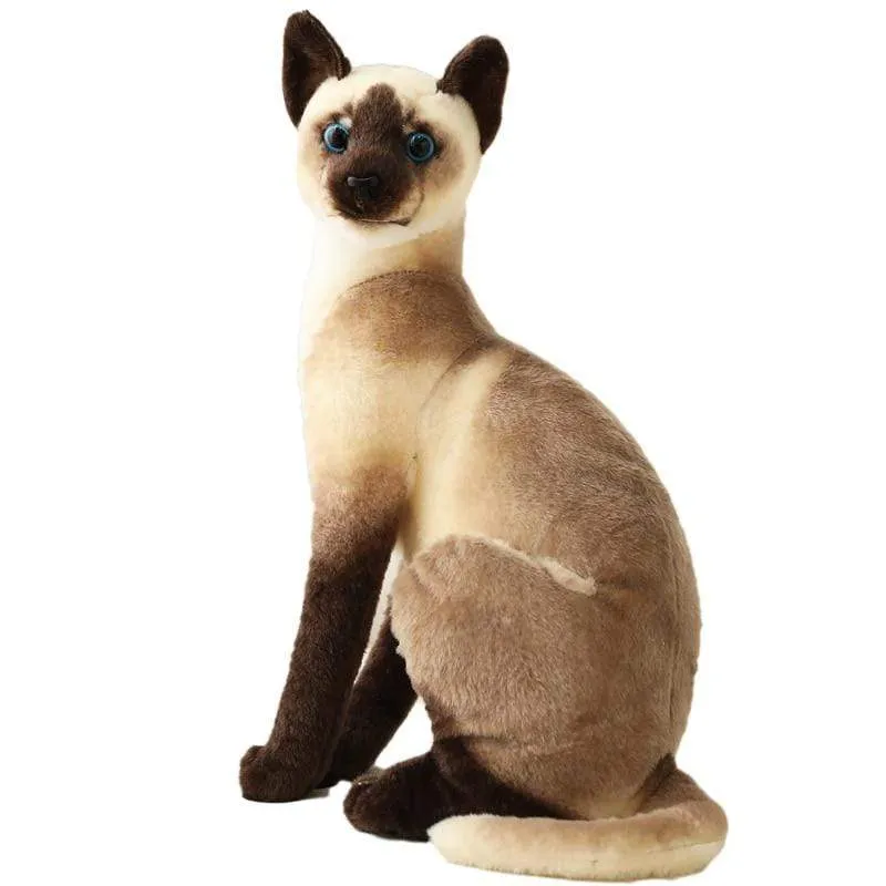 20-45CM Cat Plush Toys American Shorthai Siamese Ragdoll Stuffed Doll Lifelike Animal Toy For Children Home Decor Baby Gift