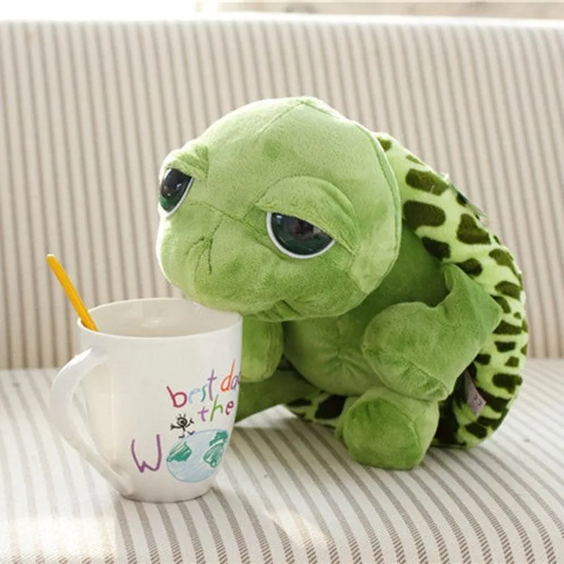 20CM Cute Baby Super Green Big Eyes Stuffed Tortoise Turtle Animal Plush Baby Toy Gift