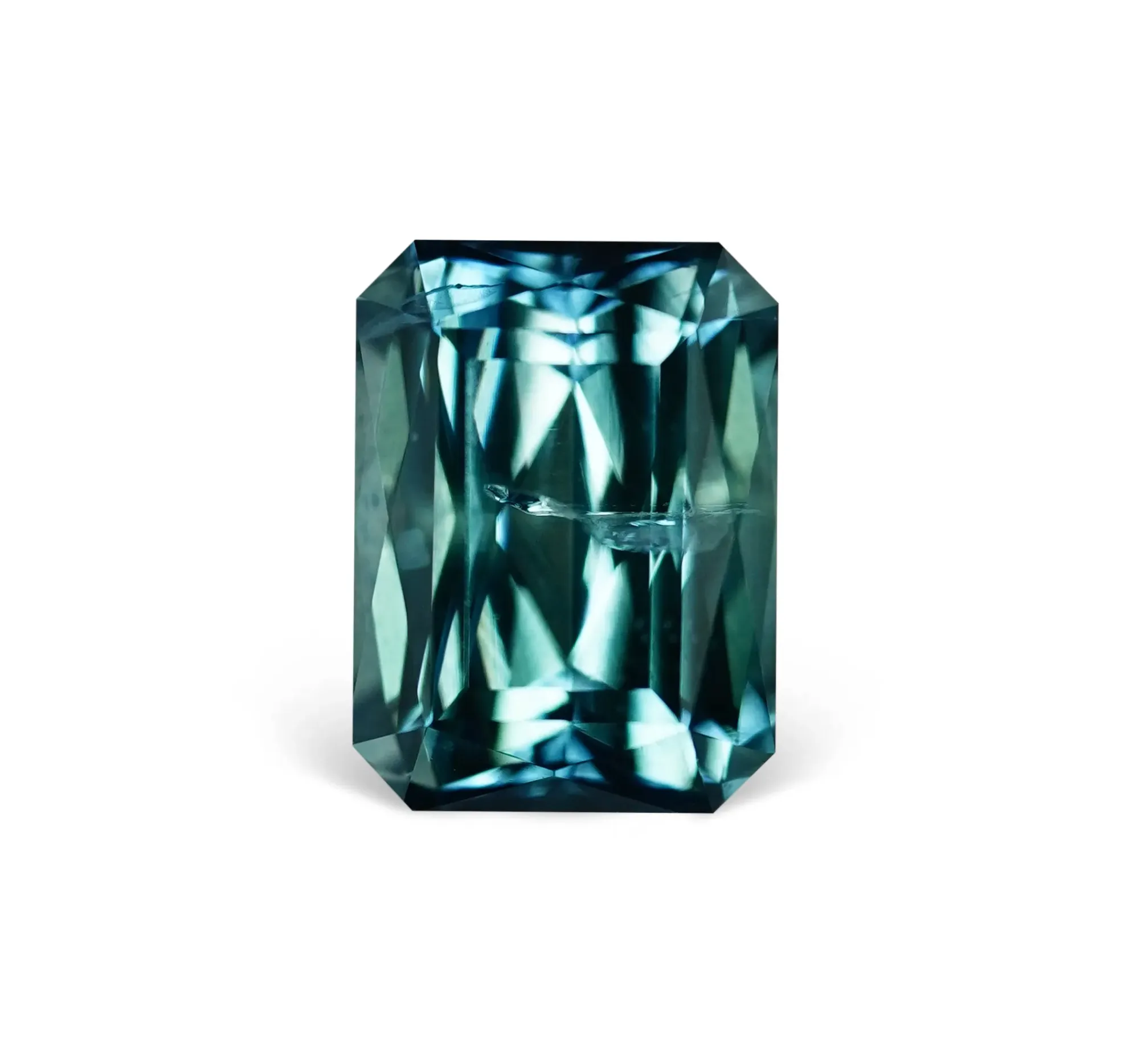 2.77CT SCISSOR SHEAR PRECISION CUT MONTANA SAPPHIRE, AQUA TEAL BLUE GREEN, 8.4X6.2MM