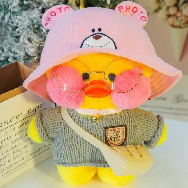 30cm Cute LaLafanfan Cafe Yellow Duck Plush Toy Creative Duck Stuffed Doll Soft Animal Dolls Baby Toys Birthday Gift for Girl