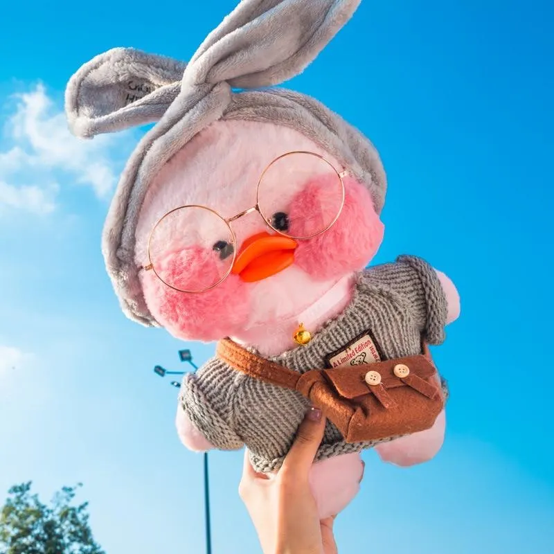 30cm Cute LaLafanfan Cafe Yellow Duck Plush Toy Creative Duck Stuffed Doll Soft Animal Dolls Baby Toys Birthday Gift for Girl