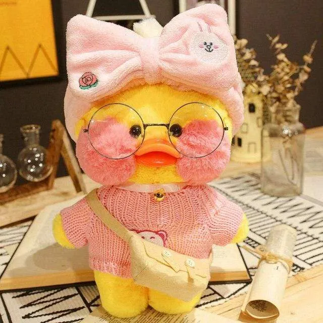 30cm Cute LaLafanfan Cafe Yellow Duck Plush Toy Creative Duck Stuffed Doll Soft Animal Dolls Baby Toys Birthday Gift for Girl