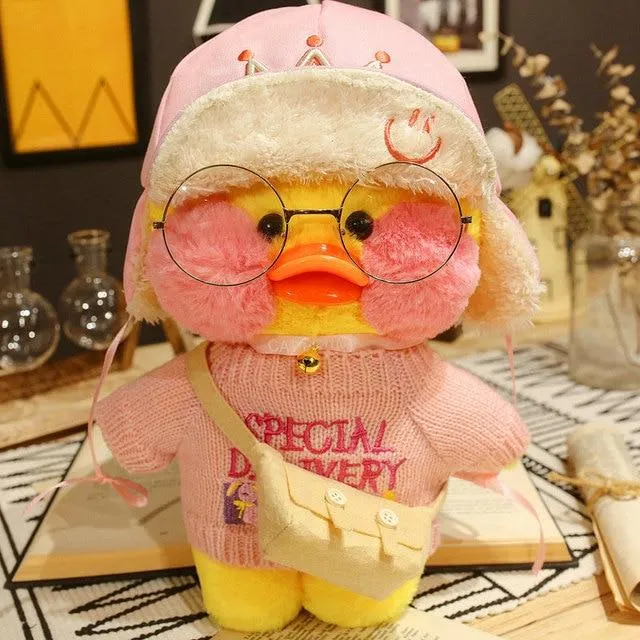 30cm Cute LaLafanfan Cafe Yellow Duck Plush Toy Creative Duck Stuffed Doll Soft Animal Dolls Baby Toys Birthday Gift for Girl