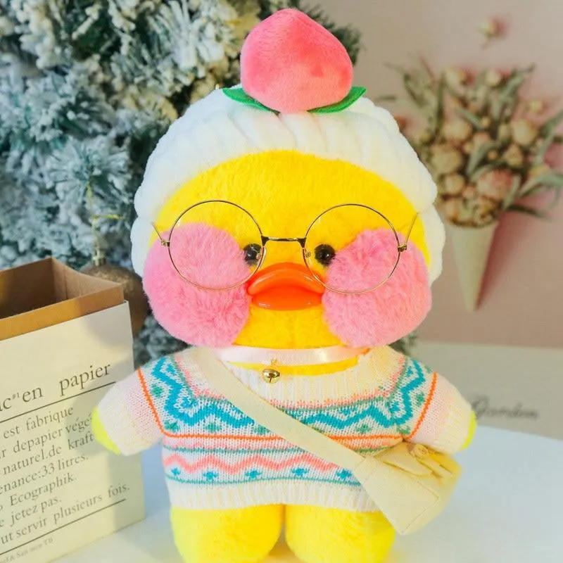 30cm Cute LaLafanfan Cafe Yellow Duck Plush Toy Creative Duck Stuffed Doll Soft Animal Dolls Baby Toys Birthday Gift for Girl