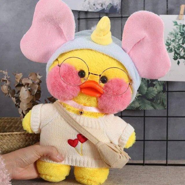 30cm Cute LaLafanfan Cafe Yellow Duck Plush Toy Creative Duck Stuffed Doll Soft Animal Dolls Baby Toys Birthday Gift for Girl