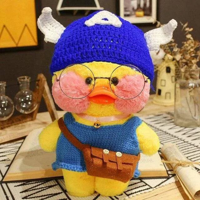 30cm Cute LaLafanfan Cafe Yellow Duck Plush Toy Creative Duck Stuffed Doll Soft Animal Dolls Baby Toys Birthday Gift for Girl