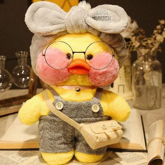 30cm Cute LaLafanfan Cafe Yellow Duck Plush Toy Creative Duck Stuffed Doll Soft Animal Dolls Baby Toys Birthday Gift for Girl