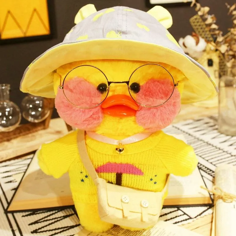 30cm Cute LaLafanfan Cafe Yellow Duck Plush Toy Creative Duck Stuffed Doll Soft Animal Dolls Baby Toys Birthday Gift for Girl