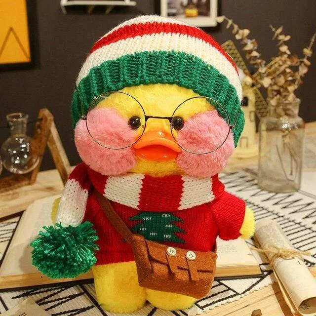 30cm Cute LaLafanfan Cafe Yellow Duck Plush Toy Creative Duck Stuffed Doll Soft Animal Dolls Baby Toys Birthday Gift for Girl