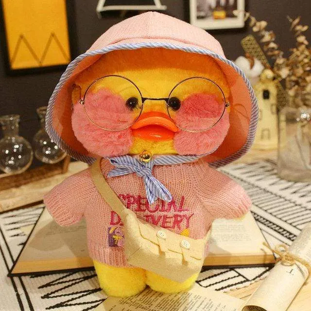 30cm Cute LaLafanfan Cafe Yellow Duck Plush Toy Creative Duck Stuffed Doll Soft Animal Dolls Baby Toys Birthday Gift for Girl