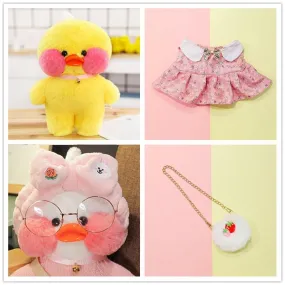 30cm Kawaii Plush Yellow Duck Stuffed Animals Hyaluronic Acid Duck Lalafanfan Duck Clothes Accessories Toys for Girls Kids Gifts