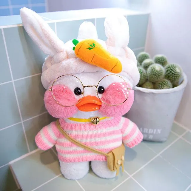 30CM Pink LaLafanfan Kawaii Cafe Mimi Yellow Duck Plush Toy Cute Stuffed Doll Soft Animal Dolls Kids Toys Birthday Gift for girl