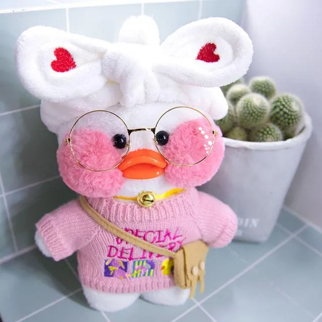 30CM Pink LaLafanfan Kawaii Cafe Mimi Yellow Duck Plush Toy Cute Stuffed Doll Soft Animal Dolls Kids Toys Birthday Gift for girl