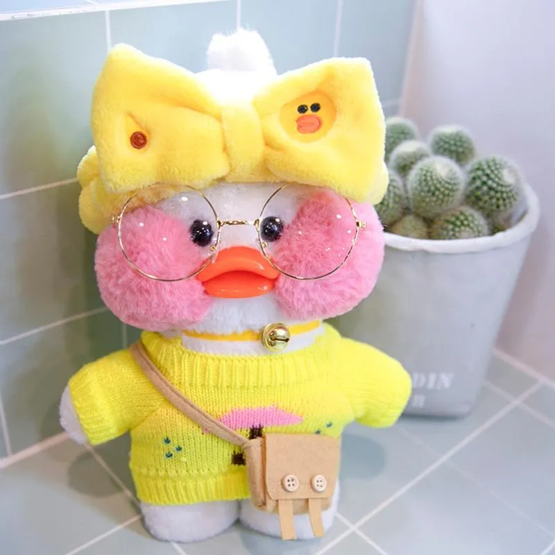 30CM Pink LaLafanfan Kawaii Cafe Mimi Yellow Duck Plush Toy Cute Stuffed Doll Soft Animal Dolls Kids Toys Birthday Gift for girl