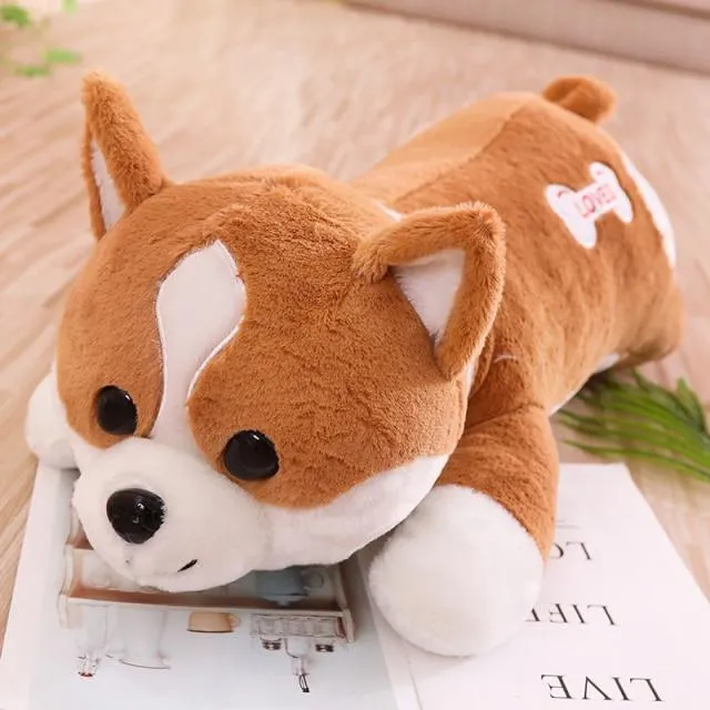 60-100cm Cute Corgi Dog Plush Toy Stuffed Soft Animal Shiba Inu Chai Pillow Cartoon Christmas Gift for Kids Children Girls