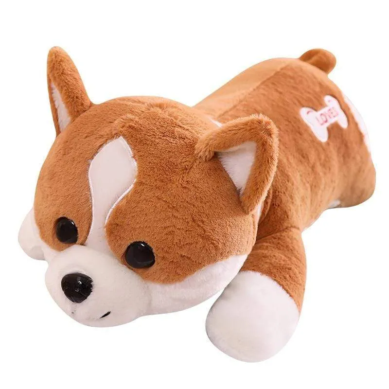 60-100cm Cute Corgi Dog Plush Toy Stuffed Soft Animal Shiba Inu Chai Pillow Cartoon Christmas Gift for Kids Children Girls