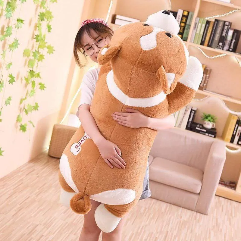 60-100cm Cute Corgi Dog Plush Toy Stuffed Soft Animal Shiba Inu Chai Pillow Cartoon Christmas Gift for Kids Children Girls