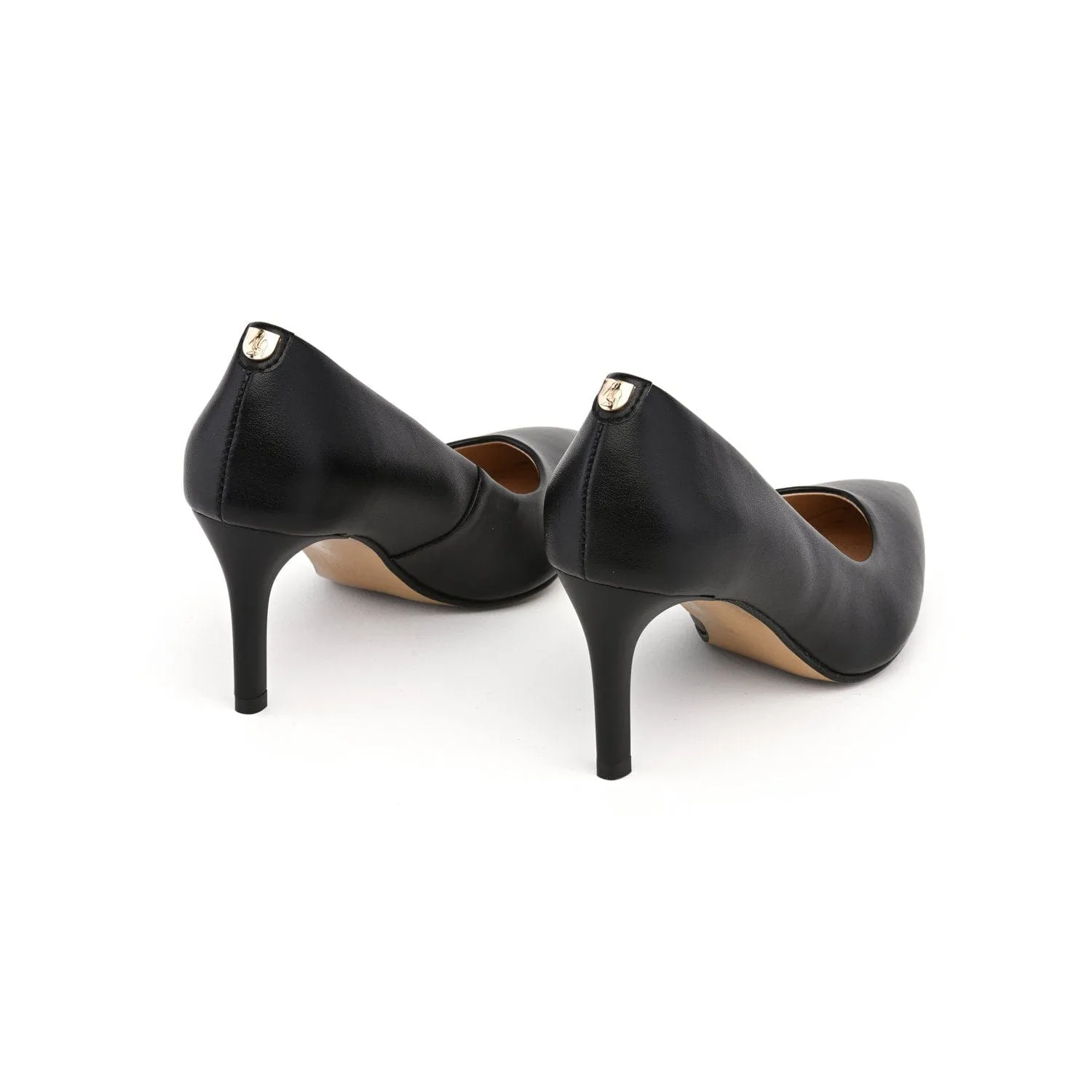 75mm Vegan Apple Leather Heels | Black Beauty