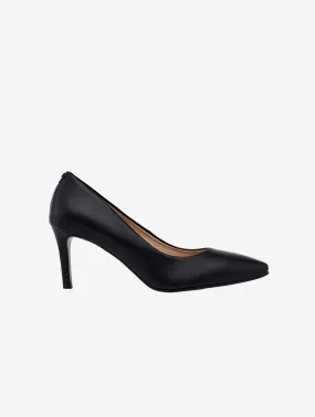 75mm Vegan Apple Leather Heels | Black Beauty